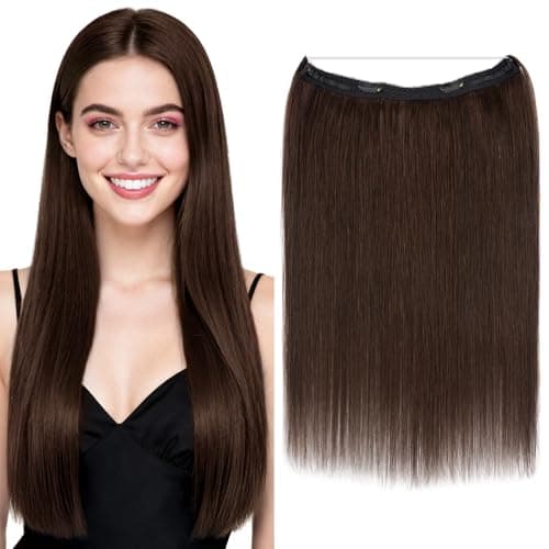 MY-LADY 16-Inch Halo Hair Extensions Real Human Hair Lightweight Weft