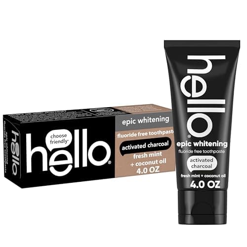 Hello Epic Whitening Charcoal Fluoride-Free Toothpaste, Fresh Mint, 4 oz