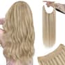 YoungSee 18-Inch Halo Wire Hair Extension Real Human Hair Dirty Blonde