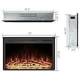 Rodalflame 50-Inch Recessed Electric Fireplace Insert with Touchscreen Display