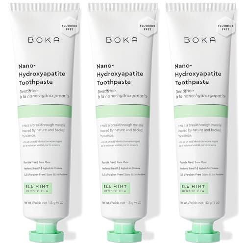 Boka Fluoride-Free Nano Hydroxyapatite Toothpaste, Ela Mint, 4 oz (3-Pack)