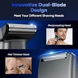 Kensen Men's Electric Back Hair Trimmer with 2-in-1 Dual Blade Telescopic Handle