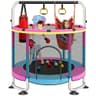 60-Inch Kids Trampoline with Safety Enclosure, Gymnastics Bar, and Hoop