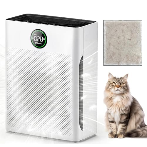 MOOKA PR1 Large Room Air Purifier with 4-Stage HEPA Filtration & Pet Mode