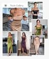Popilush Built-in Shapewear Off-Shoulder Formal Evening Party Maxi Dress