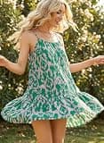 Dokotoo Casual Floral Print Spaghetti Strap Midi Sundress with V-Neck Design