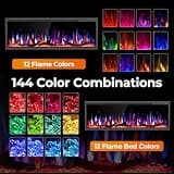 R.W.FLAME 50-Inch Smart Electric Fireplace, Log & Crystal Media Set Included