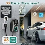 NexCyber 48A NEMA 14-50 Plug-in Level 2 EV Charger with Touchscreen & 25ft Cable