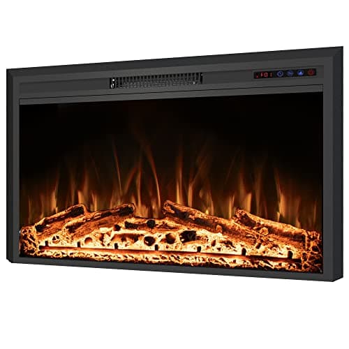 Rodalflame 50-Inch Recessed Electric Fireplace Insert with Touchscreen Display