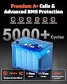 12V 100Ah LiFePO4 BCI Group 31 Deep Cycle RV and Marine Battery with 100A BMS