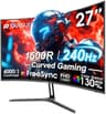 SANSUI 27-Inch Curved FHD Gaming Monitor with 240Hz and 1ms Response Time