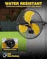 VENTISOL 20-Inch Waterproof Wall Mount Industrial Fan, 4650 CFM, IP44
