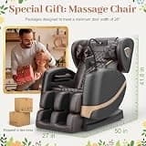 FURNIMAT 10-Point Fixed Shiatsu Full Body Massage Chair with Smart Touchscreen