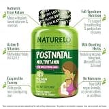 NATURELO Whole-Food Postnatal Multivitamin with Herbal Lactation Blend