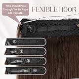 MY-LADY 16-Inch Halo Hair Extensions Real Human Hair Lightweight Weft