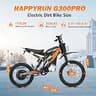 HAPPYRUN G300 Pro Electric Dirt Bike, 6500W Motor, 72V 30Ah, 50 MPH Top