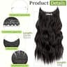 KooKaStyle 20-Inch Invisible Wire Synthetic Hair Extensions Dark Brown