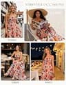 GRACE KARIN Smocked Floral Maxi Sundress with Adjustable Straps & Pockets