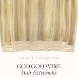 GOO GOO 14-Inch Remy Human Hair Wire Extension with Adjustable Clear Wire