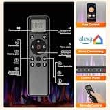 R.W.FLAME 50-Inch Smart Electric Fireplace, Log & Crystal Media Set Included