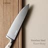 CAROTE 14-Piece Forged High-Carbon Stainless Steel Knife Set with Cream Block