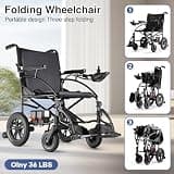 Zurcheel SLF30 Airline Approved Compact Foldable Electric Wheelchair 36 Lbs