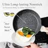 Carote 3-Piece Granite Nonstick Frying Pan Skillet Set with Wood-Effect Handles