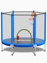 BLUERISE 55-Inch Toddler Trampoline with Enclosure Net and Basketball Hoop
