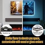 Westinghouse 50-Inch Smart Electric Fireplace Insert, Wall Mount/Recessed