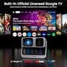 HAPPRUN Google TV 2000 ANSI Lumens Outdoor Projector with Adjustable Stand