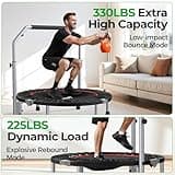 BCAN 40-Inch Foldable Mini Fitness Rebounder Trampoline with Foam Handle