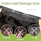 KooKaStyle 20-Inch Invisible Wire Synthetic Hair Extensions Dark Brown