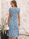 ANRABESS Women's Short Sleeve A-Line Floral Midi T-Shirt Dress with Side Pockets