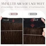 MY-LADY 16-Inch Halo Hair Extensions Real Human Hair Lightweight Weft