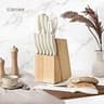 CAROTE 15-Piece Ceramic-Coated Knife Block Set with Built-In Sharpener