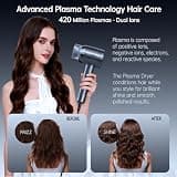 CONFU 1600W Lightweight Plasma Ionic Diffuser Hair Blow Dryer for Curly Hair