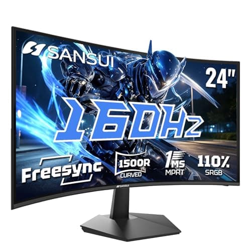 SANSUI 24-Inch Curved FHD 1080p Gaming Monitor 160Hz 1ms VA Panel
