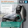 NexCyber 48A NEMA 14-50 Plug-in Level 2 EV Charger with Touchscreen & 25ft Cable