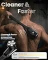 VIKICON Electric Back Shaver with 6D Floating Head and Foldable Handle Silver Black