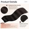 FUINAL 18-Inch Natural Black Remy Human Hair Halo Extension Adjustable Sizing