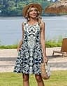 Zeagoo Women's Sleeveless Floral Print Tank Short Dress Hawaiian Sundress with Pockets