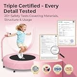 BCAN 36-Inch Toddler Trampoline with Adjustable Foam Handle and Safety Pad