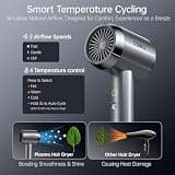 CONFU 1600W Lightweight Plasma Ionic Diffuser Hair Blow Dryer for Curly Hair