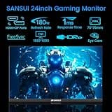 SANSUI 24-Inch 180Hz High Refresh Rate Gaming Monitor with 1ms Response Time