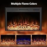 Rodalflame 50-Inch Recessed Electric Fireplace Insert with Touchscreen Display