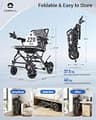 VERPAL 35.7lbs Lightweight Foldable Electric Wheelchair with 360W Dual Motor