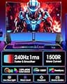 SANSUI 27-Inch Curved FHD Gaming Monitor with 240Hz and 1ms Response Time