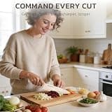 Astercook 15-Piece German Stainless Steel Kitchen Knife Set in Cream-White Block