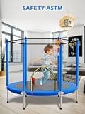 BLUERISE 55-Inch Toddler Trampoline with Enclosure Net and Basketball Hoop