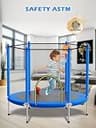BLUERISE 55-Inch Toddler Trampoline with Enclosure Net and Basketball Hoop